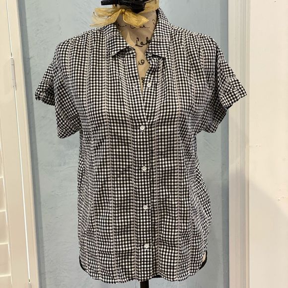 Cloth & Stone Women’s Black/White Checkered Top XS - Picture 2 of 9